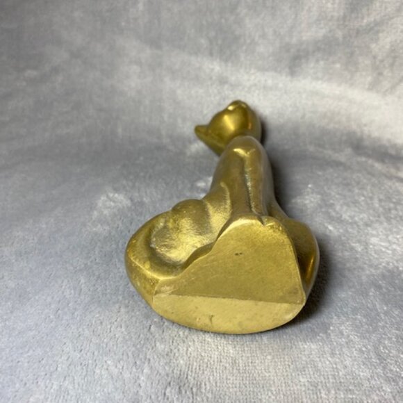 Solid Brass Mid Century Modern Cat figurine 7 inch - Picture 7 of 11